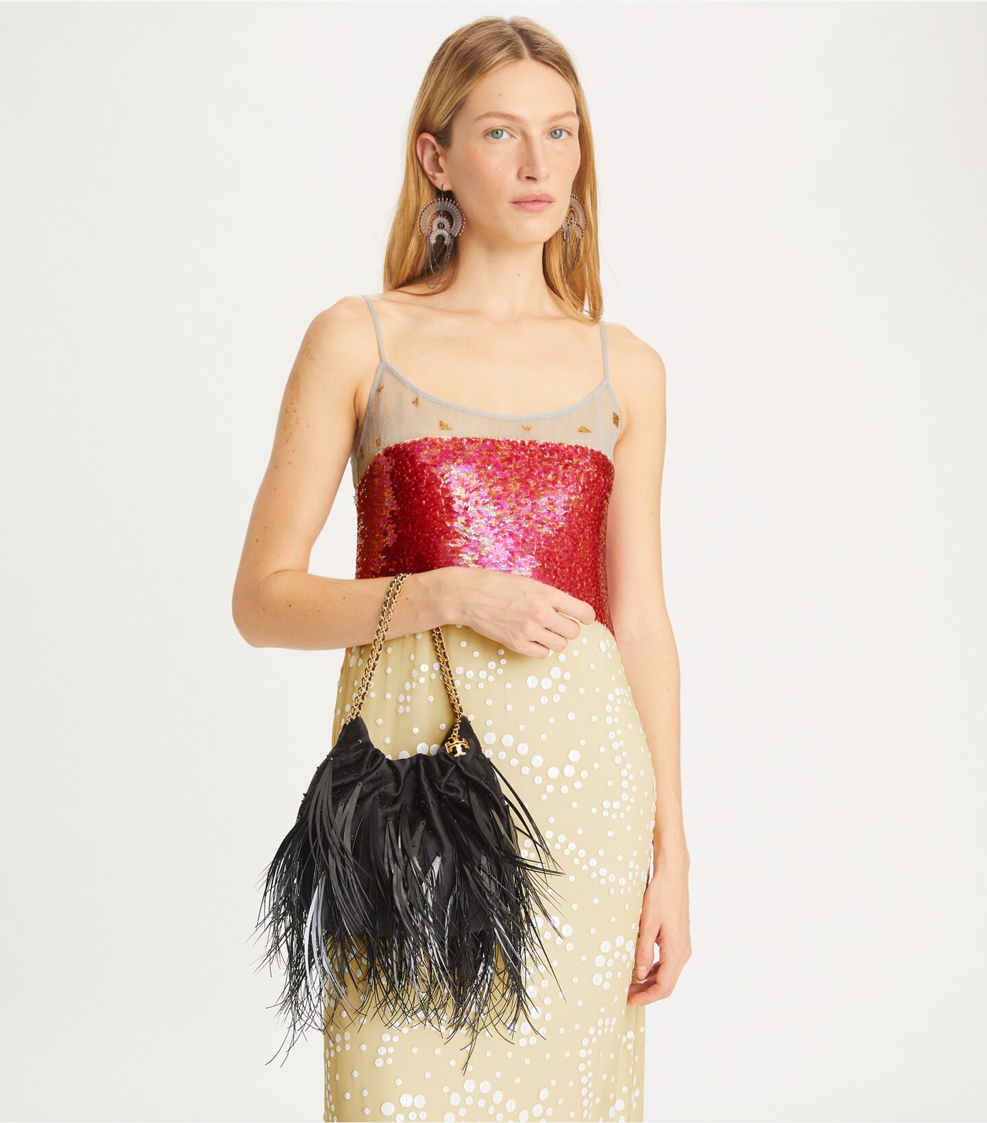 Mini Fleming Feather Hobo Bag