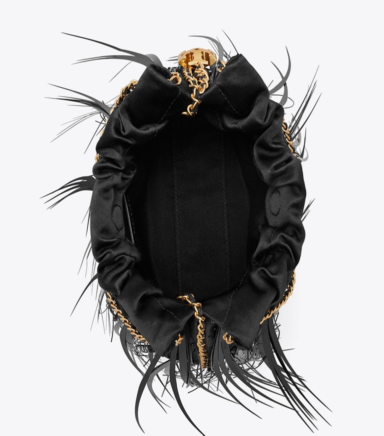 Mini Fleming Feather Drawstring Bag