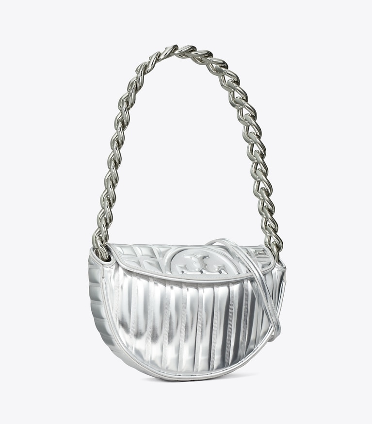 Mini Fleming Metallic Quilt Crescent Bag: Women's Designer Shoulder Bags | Tory  Burch