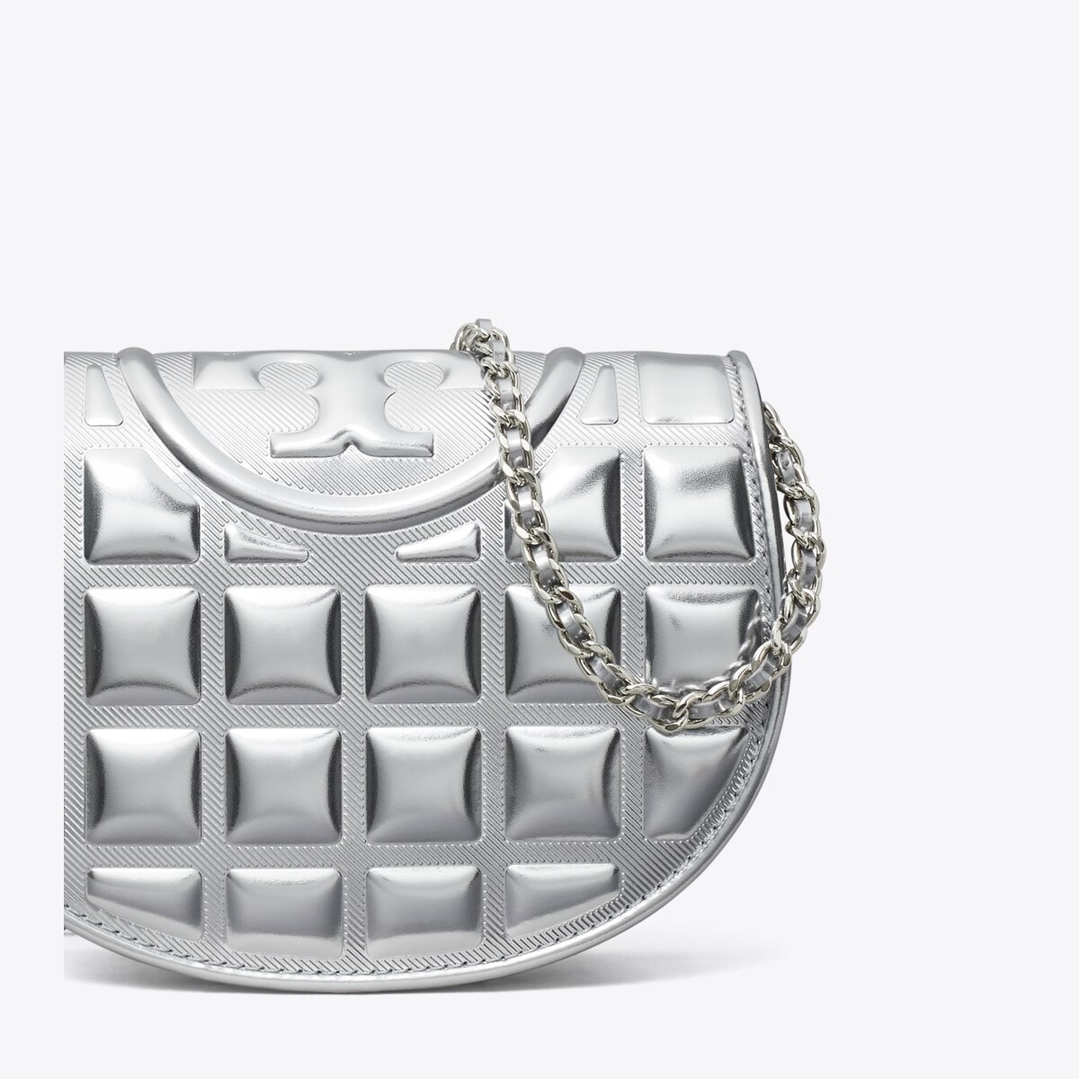 ショルダーバッグ・ポシェット Tory Burch 'Fleming llic Square Quilt' shoulder bag Mini Fleming Patent Square Quilt Crossbody: Women's Designer