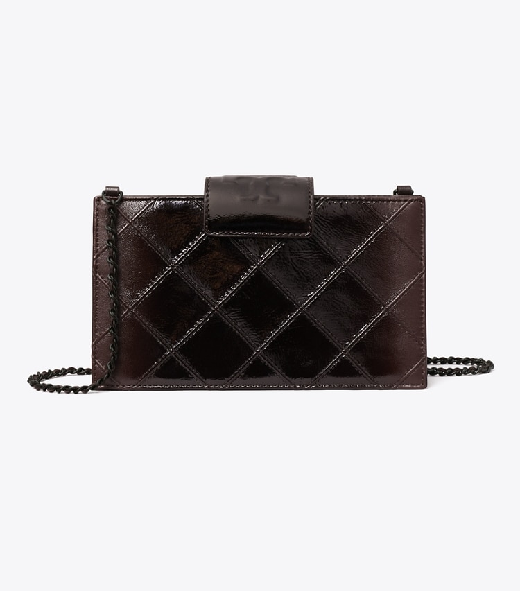 Tory Burch designer mini bags Mini Fleming Patent Crossbody in Deep Burgundy front