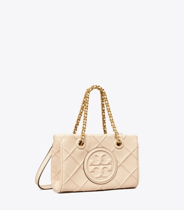 Tory Burch designer crossbody bags Mini Fleming Soft Chain Tote in New Cream angle