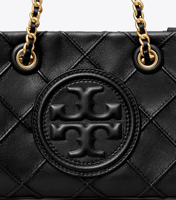 Tory Burch designer crossbody bags Mini Fleming Soft Chain Tote in Black detail
