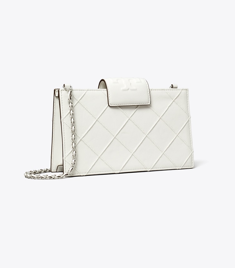 Tory Burch designer mini bags Mini Fleming Soft Chain Wallet in Blanc angle