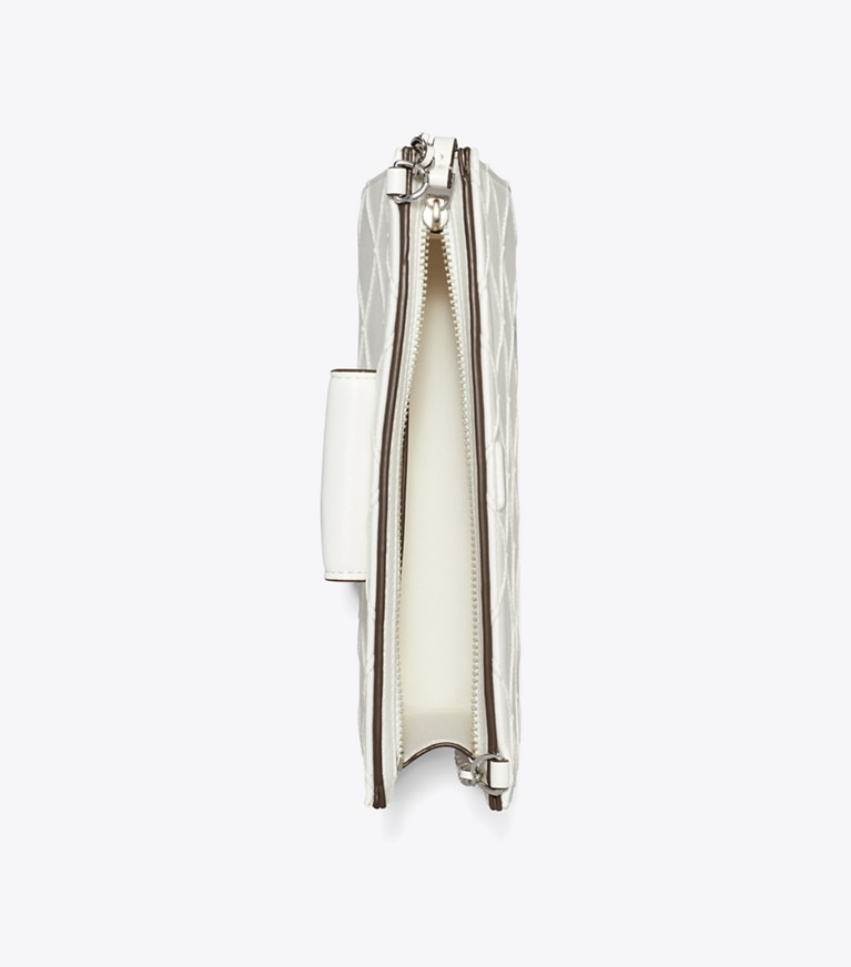Tory Burch designer mini bags Mini Fleming Soft Chain Wallet in Blanc angle