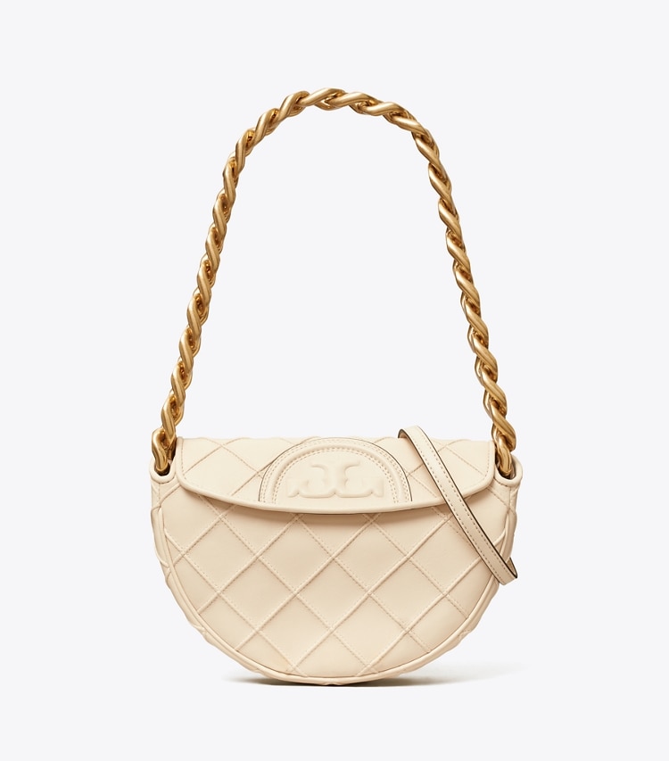 Tory Burch designer ショルダーバッグ フレミング ソフト ミニクレッセントバッグ in New Cream front