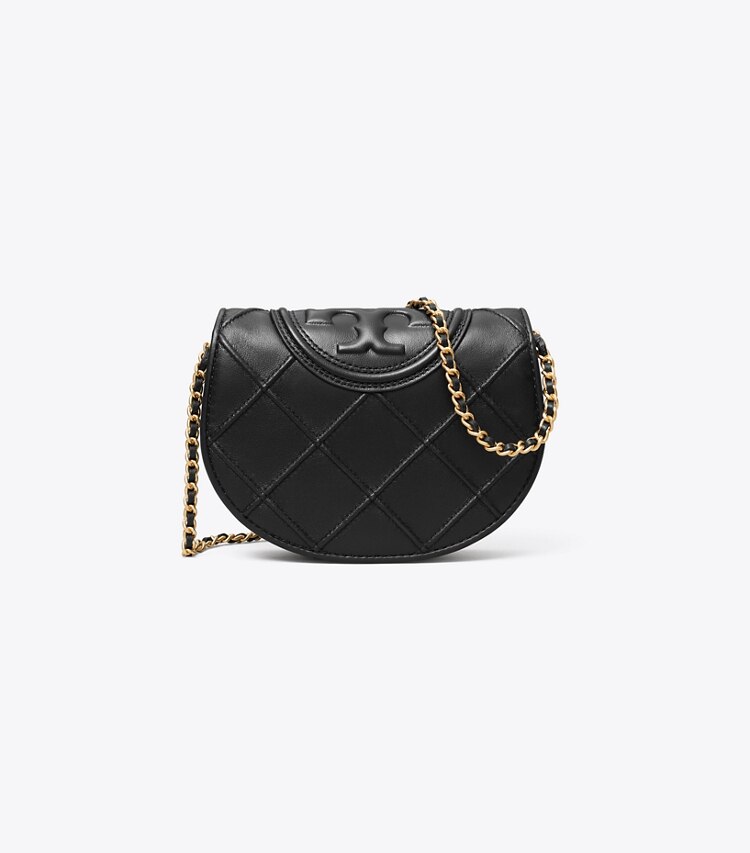 Tory Burch designer mini bags Mini Fleming Soft Crossbody in Black front