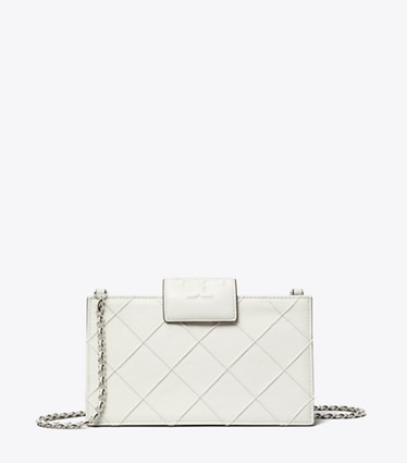 Tory Burch designer mini bags Mini Fleming Soft Crossbody in Blanc front