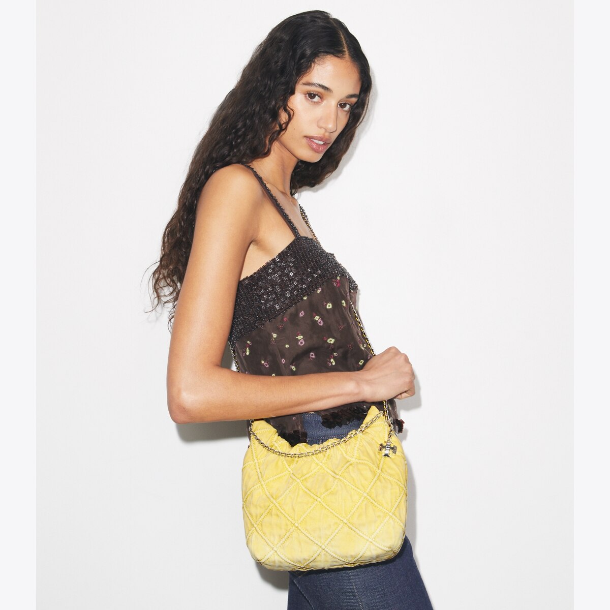 Mini Fleming Soft Denim Hobo Bag: Women's Designer Crossbody Bags