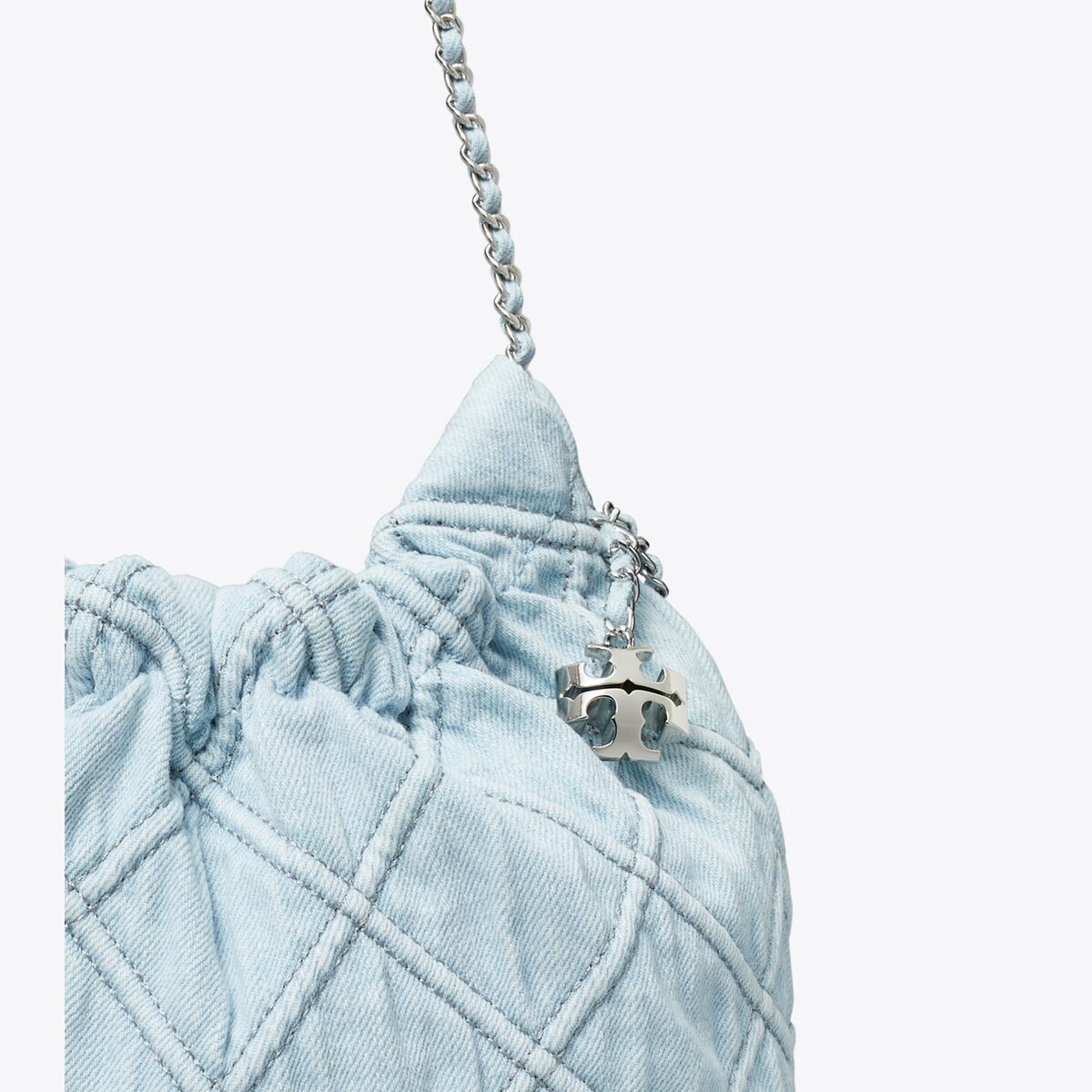 ★Tory Burch★Fleming Denim Mini Bag★超希少★25最新作★特価 Fleming Denim-Print Suede Crossbody: Women's Designer Mini