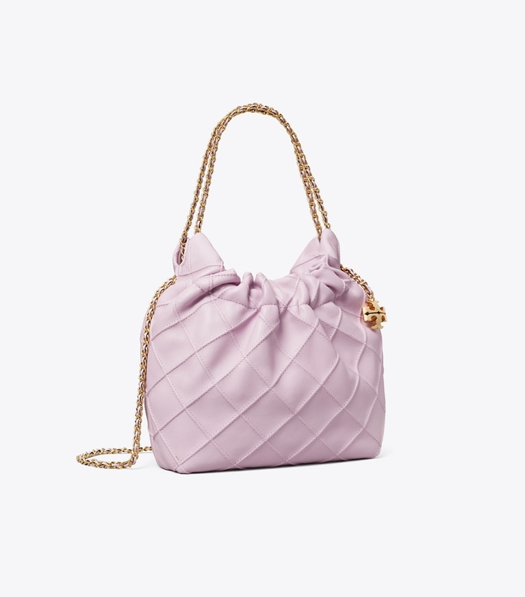 Tory Burch designer crossbody bags Mini Fleming Soft Hobo Bag in Pale Purple angle