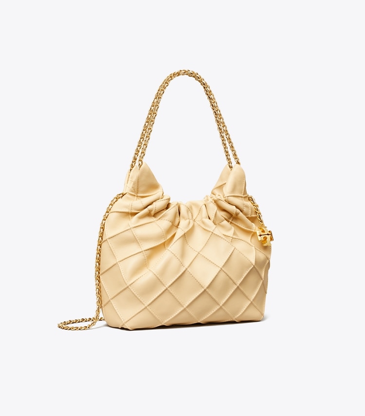 Tory Burch designer crossbody bags Mini Fleming Soft Hobo Bag in Vanilla Soft Serve angle