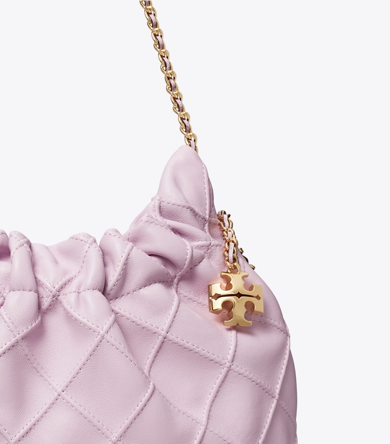 Tory Burch designer crossbody bags Mini Fleming Soft Hobo Bag in Pale Purple angle