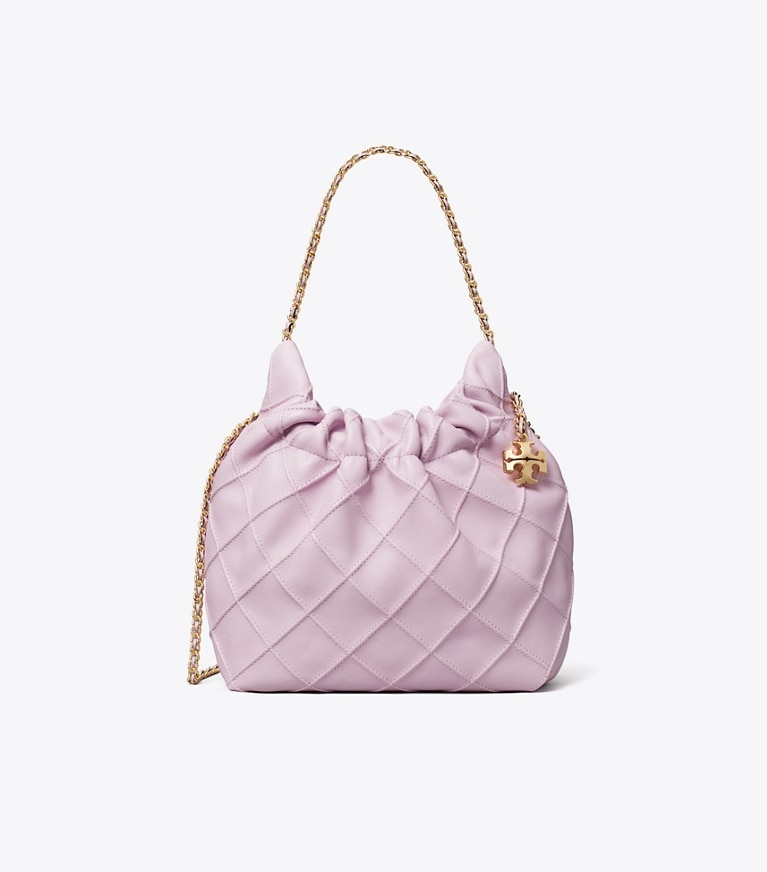 Tory Burch designer crossbody bags Mini Fleming Soft Hobo Bag in Pale Purple angle