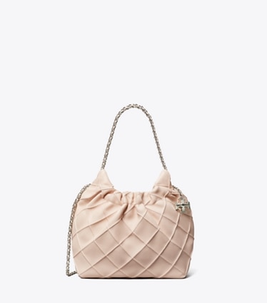 Tory Burch designer crossbody bags Mini Fleming Soft Hobo Bag in Soft Pink front