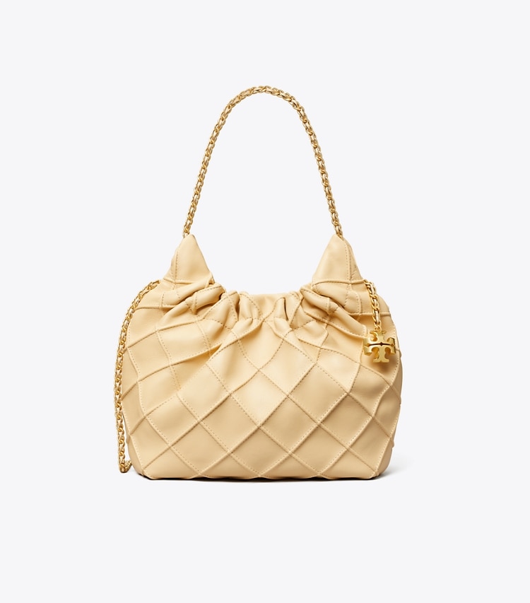 Tory Burch designer crossbody bags Mini Fleming Soft Hobo Bag in Vanilla Soft Serve front