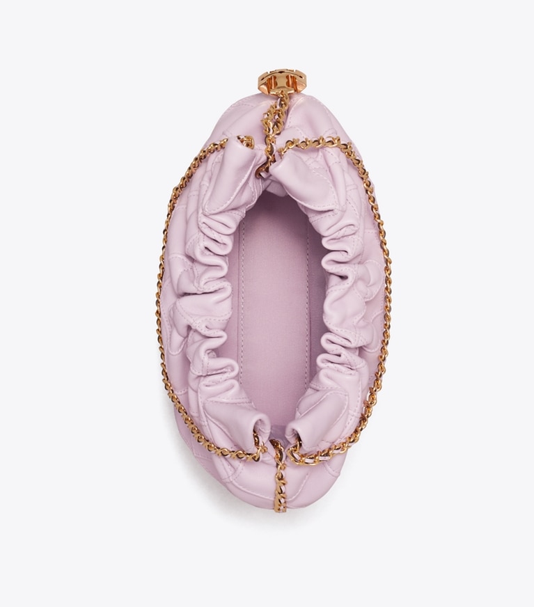 Tory Burch designer crossbody bags Mini Fleming Soft Hobo Bag in Pale Purple angle