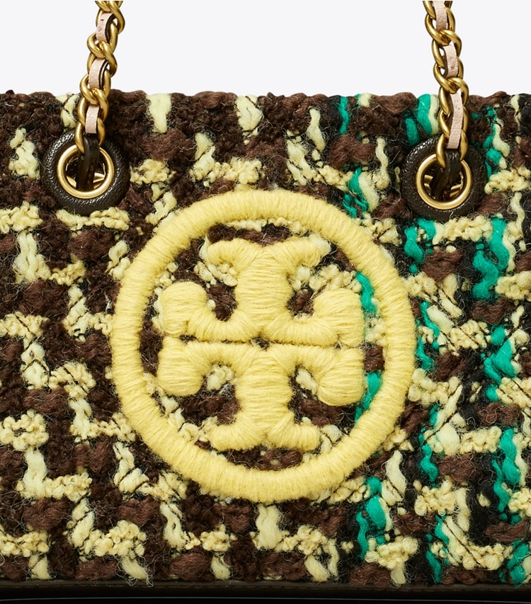 Tory Burch designer crossbody bags Mini Fleming Soft Tweed Chain Tote in Multi detail