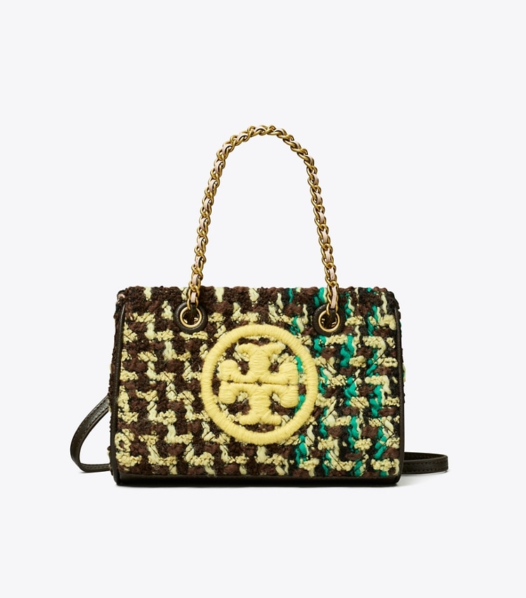 Tory Burch designer crossbody bags Mini Fleming Soft Tweed Chain Tote in Multi front