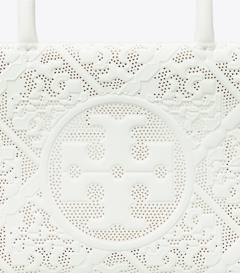 Tory Burch designer sacs à bandoulière Mini fourre-tout Ella Bio perforé dans Blanc détails