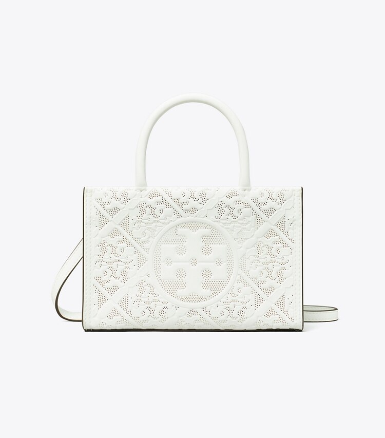 Tory Burch designer sacs à bandoulière Mini fourre-tout Ella Bio perforé dans Blanc de face