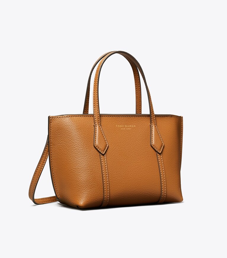 Tory Burch designer sacs à bandoulière Mini fourre-tout Perry dans Autumn Brown angle