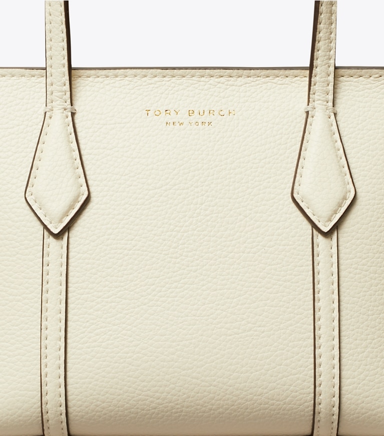 Tory Burch designer sacs à bandoulière Mini fourre-tout Perry dans Warm White détails