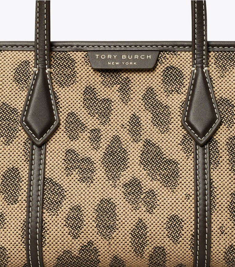 Tory Burch designer sacs à bandoulière Mini fourre-tout Perry en toile dans Cheetah détails