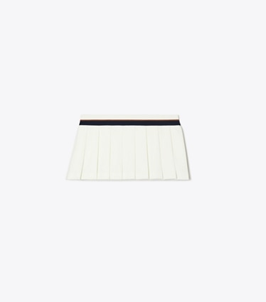Tory Sport designer bas Mini jupe de tennis en tissu technique stretch in Snow White front
