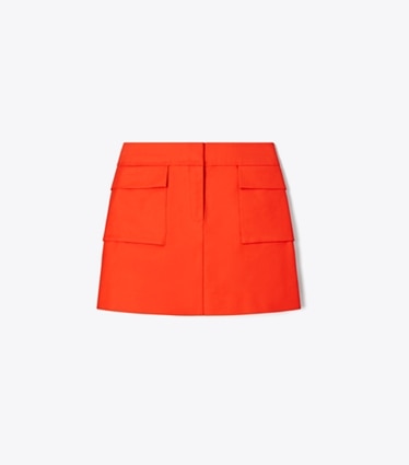 Tory Burch designer bas Mini-jupe en coton in Blazing Red front