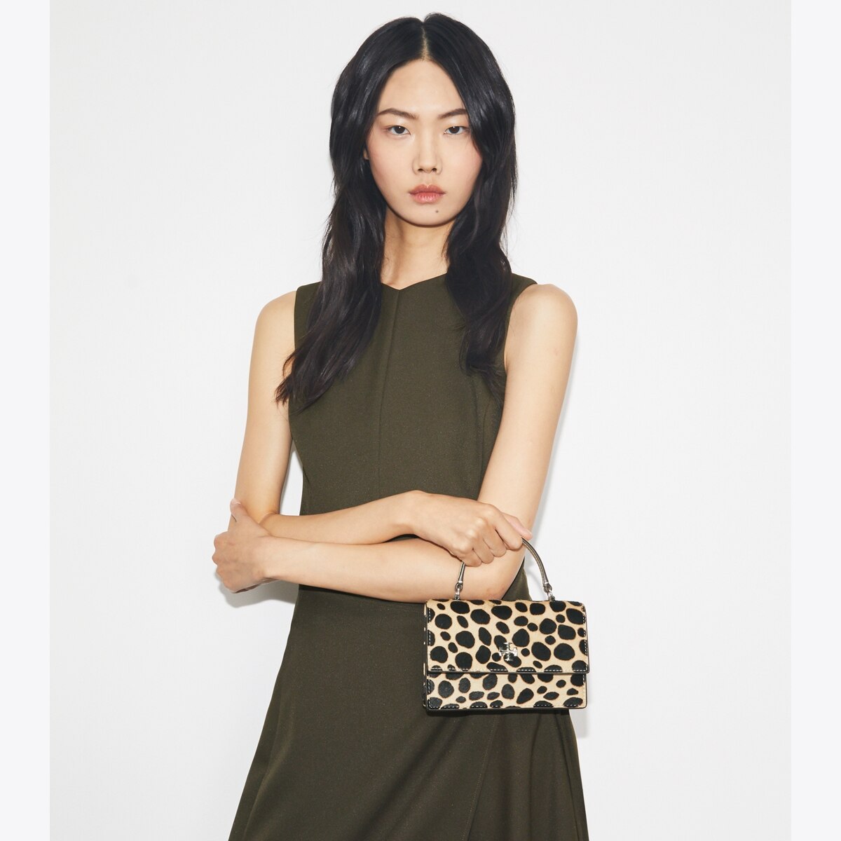 Mini Kira Calf Hair Top-Handle Crossbody: Women's Designer