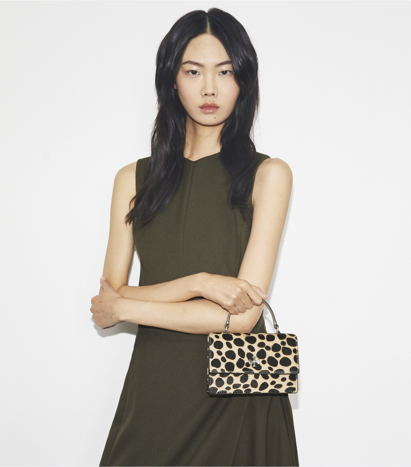 Mini Kira Calf Hair Top-Handle Crossbody
