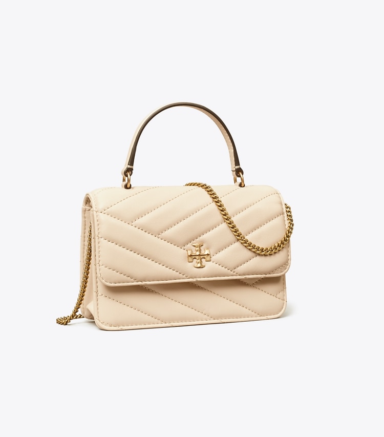 Tory Burch designer mini bags Mini Kira Chevron Top Handle Crossbody in New Cream angle