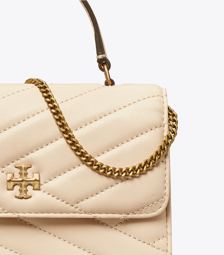 Tory Burch designer mini bags Mini Kira Chevron Top Handle Crossbody in New Cream angle