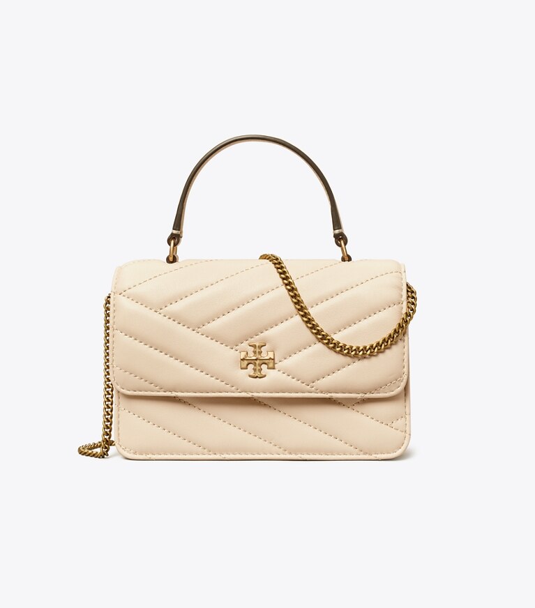 Tory Burch designer mini bags Mini Kira Chevron Top Handle Crossbody in New Cream angle