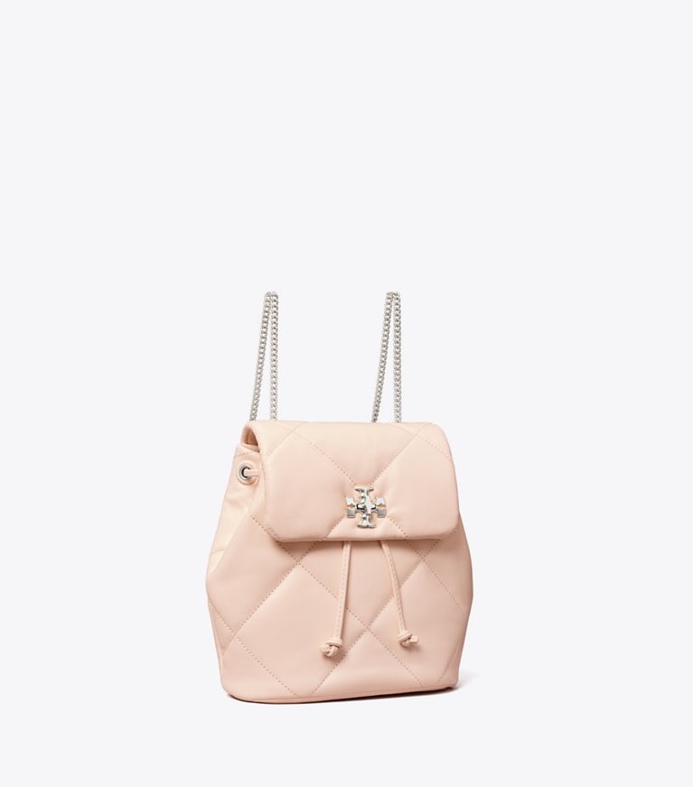 Tory Burch designer backpacks Mini Kira Diamond Quilt Backpack in Soft Pink angle