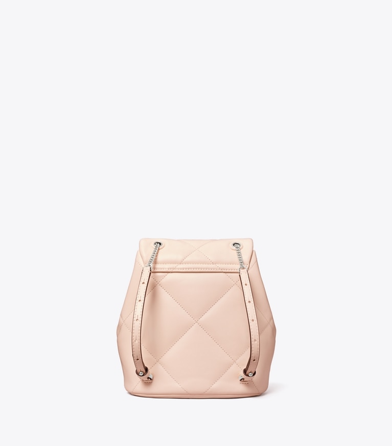 Tory Burch designer backpacks Mini Kira Diamond Quilt Backpack in Soft Pink angle