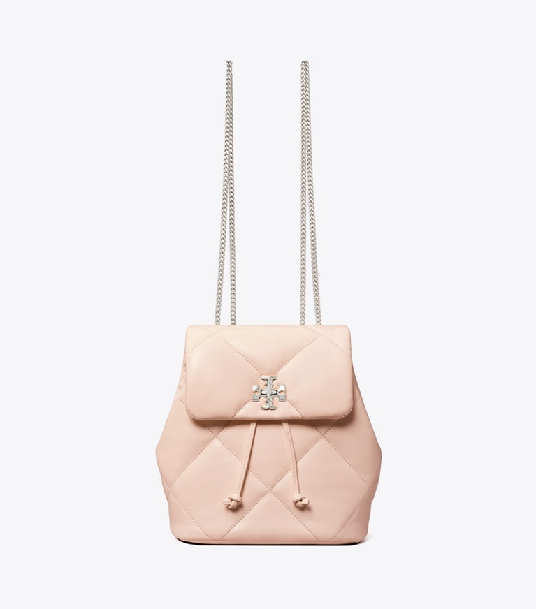 Tory Burch designer backpacks Mini Kira Diamond Quilt Backpack in Soft Pink angle