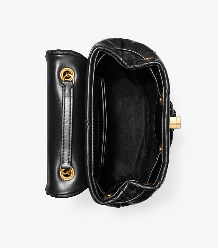 Tory Burch designer rucksäcke Mini Kira Diamond Quilt Backpack in Black angle