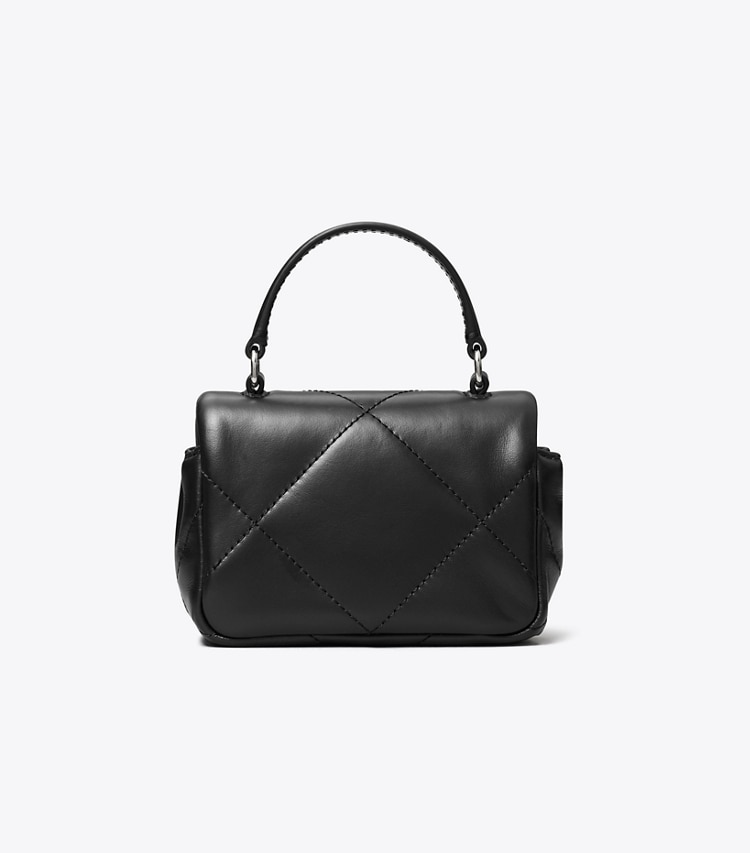 Tory Burch designer mini bags Mini Kira Diamond Quilt Clover Chain Wallet in Black back