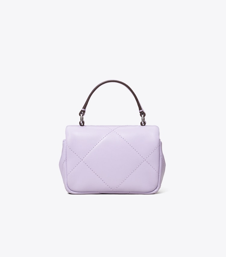Tory Burch designer mini bags Mini Kira Diamond Quilt Clover Chain Wallet in Purple Heather back