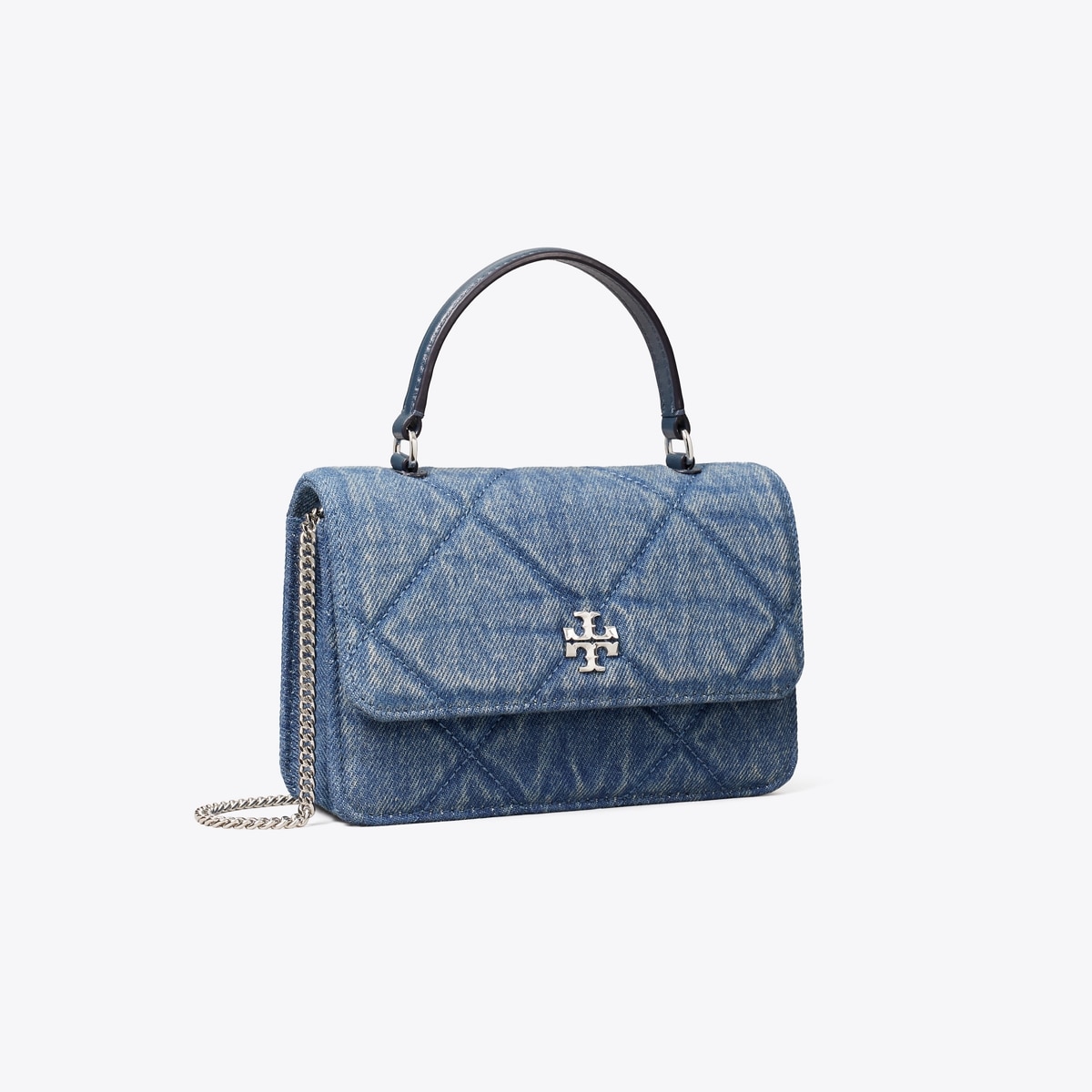 Mini Kira Diamond Quilt Denim Top-Handle Crossbody: Women's