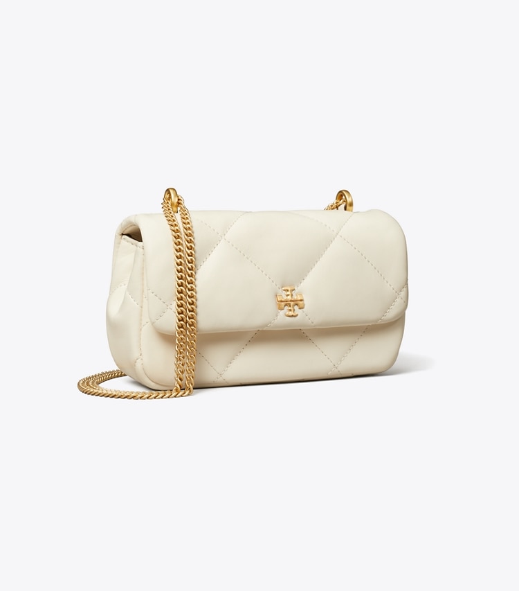 Tory Burch designer crossbody bags Mini Kira Diamond Quilt Flap Bag in Warm White angle