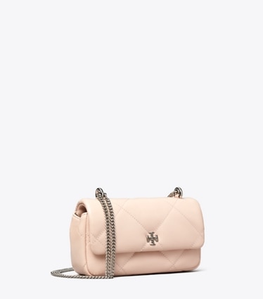 Tory Burch designer クロスボディバッグ キラ ダイヤモンドキルト ミニフラップバッグ in Soft Pink angle