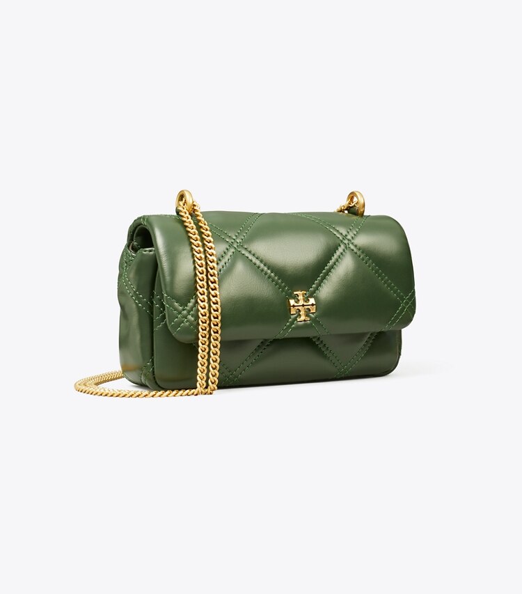 Tory Burch designer クロスボディバッグ キラ ダイヤモンドキルト ミニフラップバッグ in Basil angle