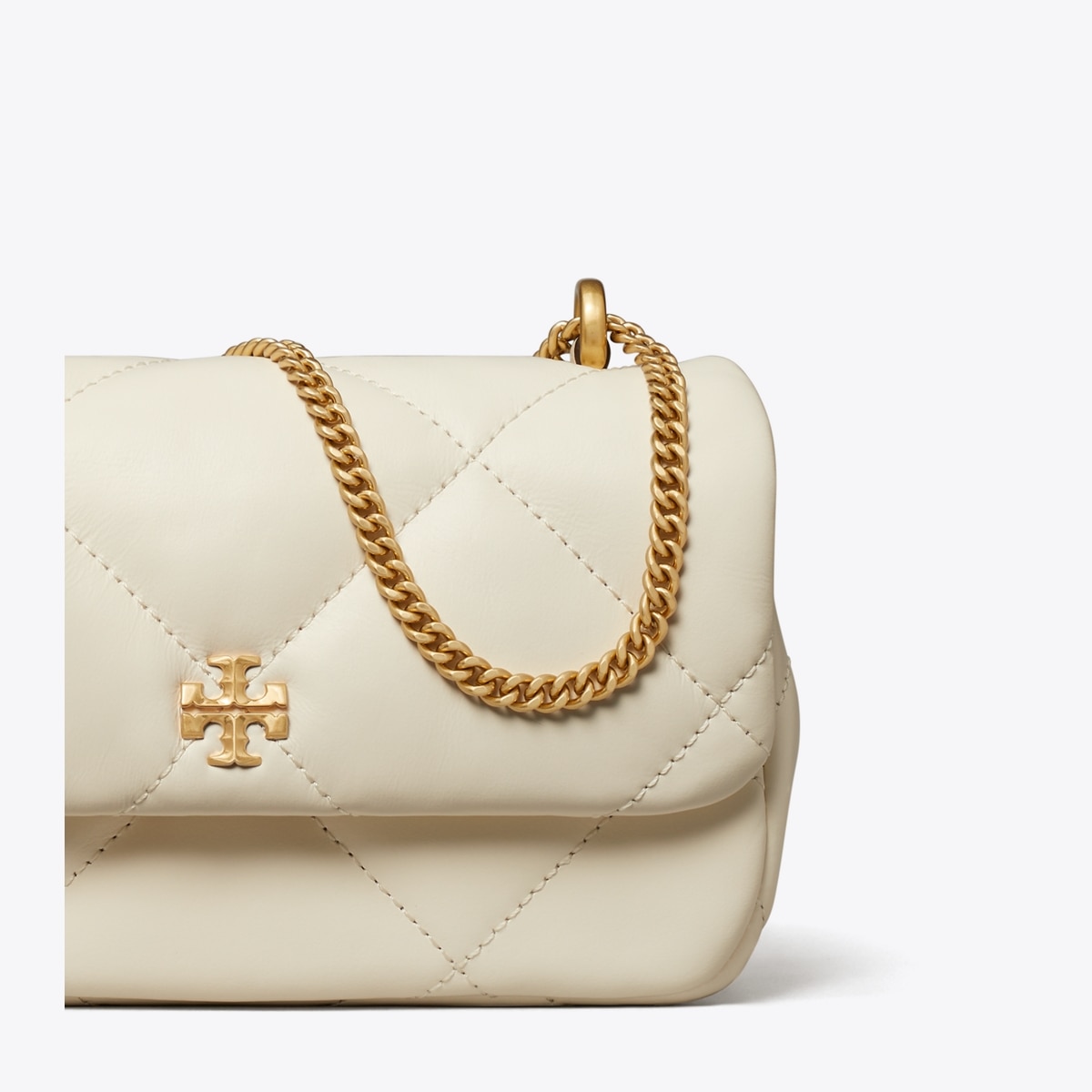 ショルダーバッグ・ポシェット [Tory Burch]Kira Diamond Quilt Mini Flap Bag - Blanc Mini Kira Diamond Quilt Flap Bag: Women's Designer Crossbody