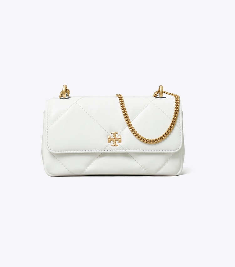 Tory Burch designer crossbody bags Mini Kira Diamond Quilt Flap Bag in Blanc front