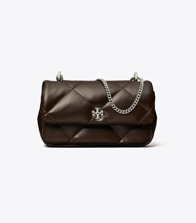 Tory Burch designer crossbody bags Mini Kira Diamond Quilt Flap Bag in Cocoa front
