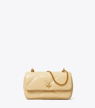 Tory Burch designer crossbody bags Mini Kira Diamond Quilt Flap Bag in Vanilla Soft Serve front
