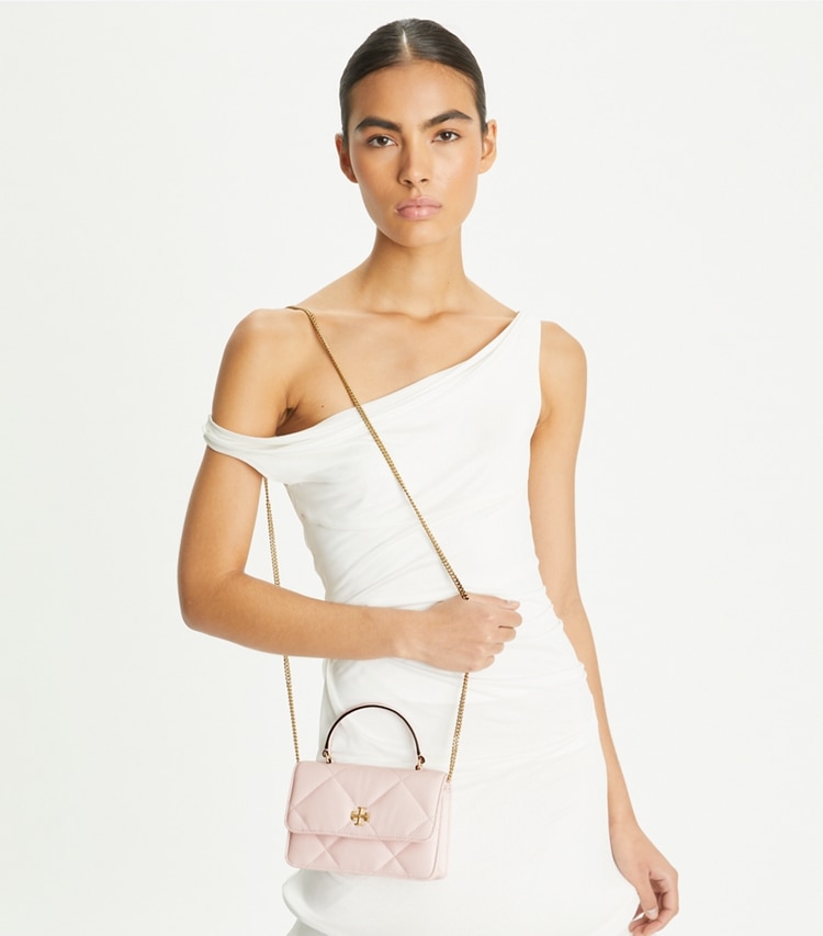 Mini Kira Diamond Quilt Top-Handle Chain Wallet: Women's Designer Mini ...